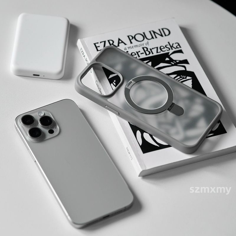 Ốp Điện Thoại acrylic Cứng Nhám Từ Tính Chống Dấu Vân Tay Bảo Vệ Toàn Diện Cho iphone 15 13 14 12 pro max