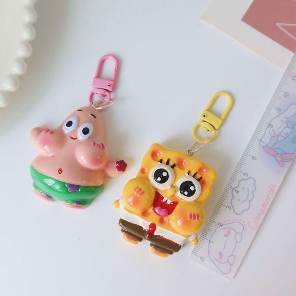 Móc Khóa Nhựa resin Hình SpongeBob SquarePants Patrick Dễ Thương Làm Quà Tặng Cho Bạn Gái / Balo