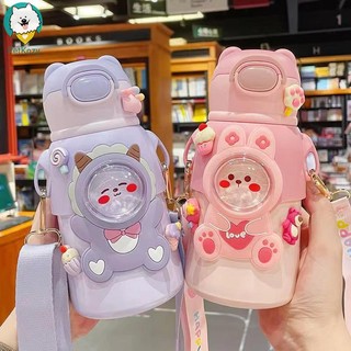 bình giữ nhiệt 520ml Bình Nước Giữ Nhiệt Bằng Thép Không Gỉ 316 ly giữ nhiệt Cao Cấp Có Ống Hút Tiện Dụng Cho Bé
