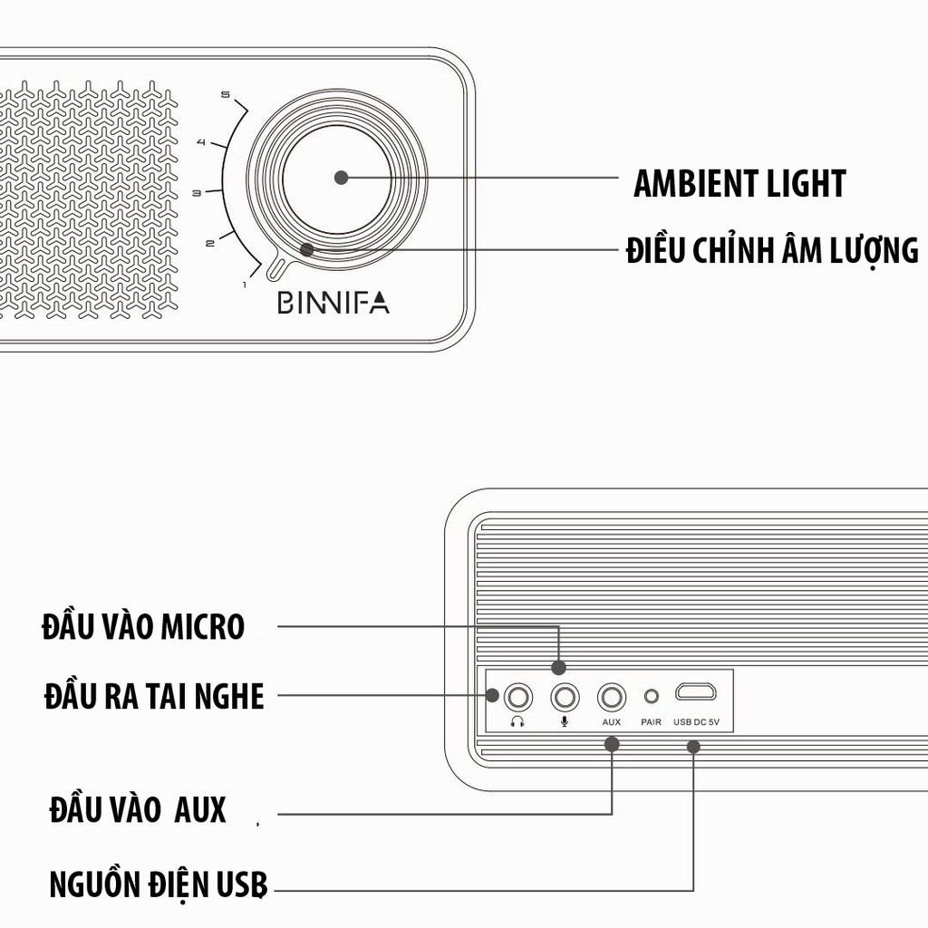Loa soundbar mini Xiaomi Binifa Play 1d. Loa soundbar vi tính, có màn hình ambient light, 4 Loa 3W, Bluetooth