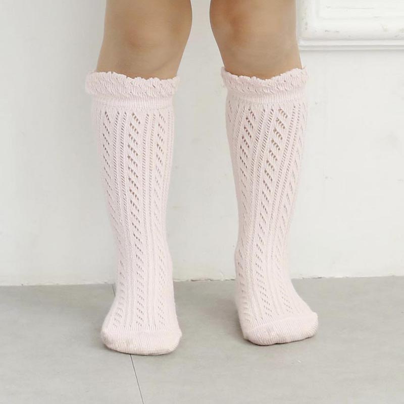 Vớ cotton Cao Qua Gối Thoáng Khí Mùa Hè Ngọt Ngào Cho Bé Gái Sơ Sinh