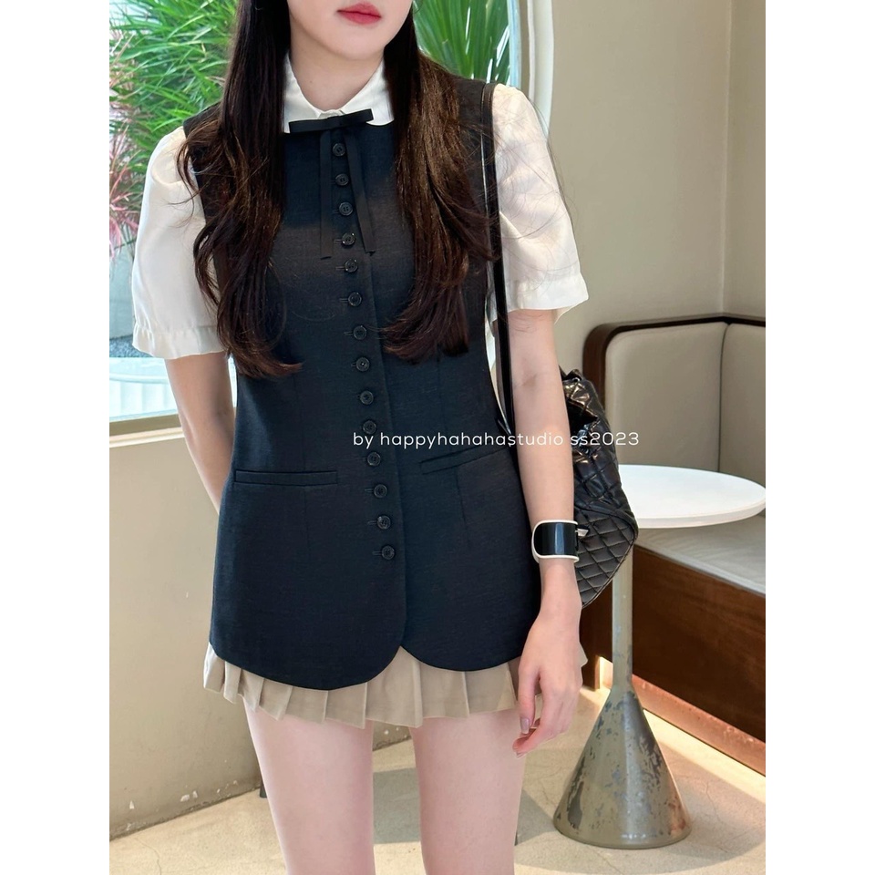 ANU632 - SET ÁO GILE PHỐI SƠ MI TƠ