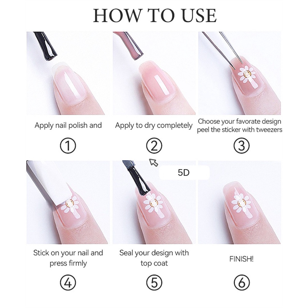 ♕ Nail Art Giáng sinh 5d Relief Nail Sticker Gingerbread Man Nai sừng tấm Nơ Thỏ Dán Tiệc Lễ hội Trang trí móng tay Công cụ làm móng tay cho tiệm nail NỘI THẤT