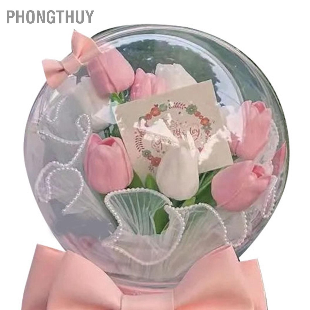 PhongThuy Bó hoa Tulip DIY cho bạn gái Thủ công nhân tạo tinh tế giả để trang trí đám cưới