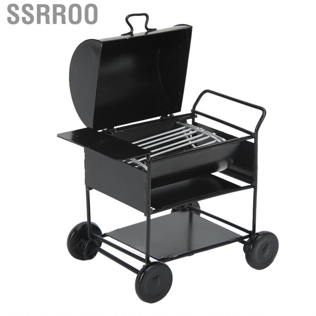 Ssrroo 1/12 Dollhouse Miniature BBQ Grill Mini Oven Model RC Car Cart