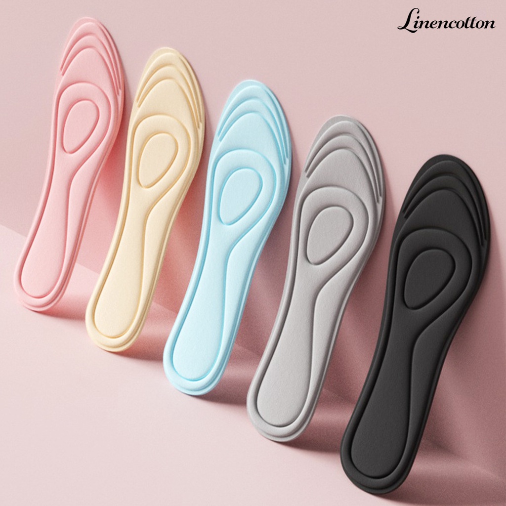 1 Cặp Đế Lót Giày Thể Thao Bằng Cotton Lanh Đàn Hồi Chống Sốc Và Mồ Hôi