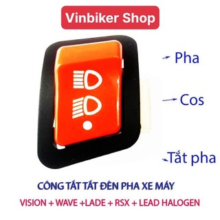 Công Tắc Tắt Đèn Pha Nút Đỏ Thái Xe Vision/Wave/Lead bóng Halogen