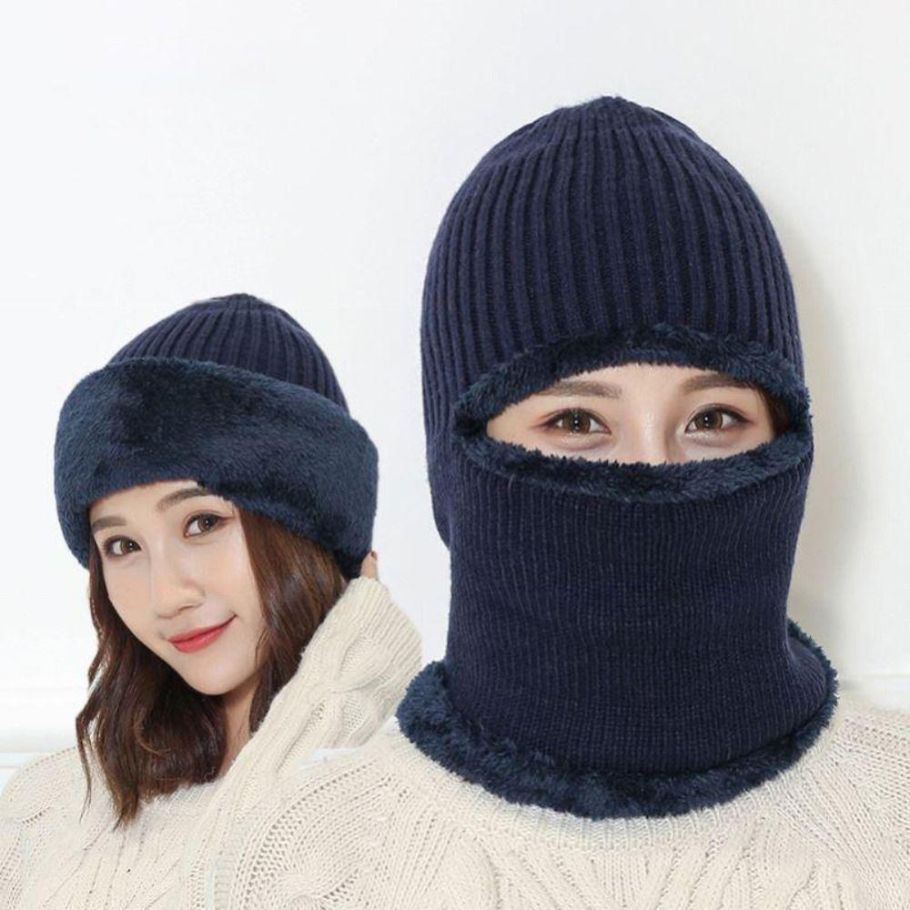 Rose Mũ Len Trùm Đầu Hai Lớp Chống Gió Thoáng Khí Thời Trang Mùa Đông Cho Nam