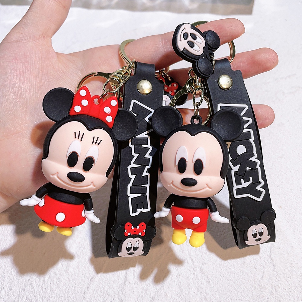 Móc Khóa Hình Chú Chuột mickey minnie stitch Dễ Thương
