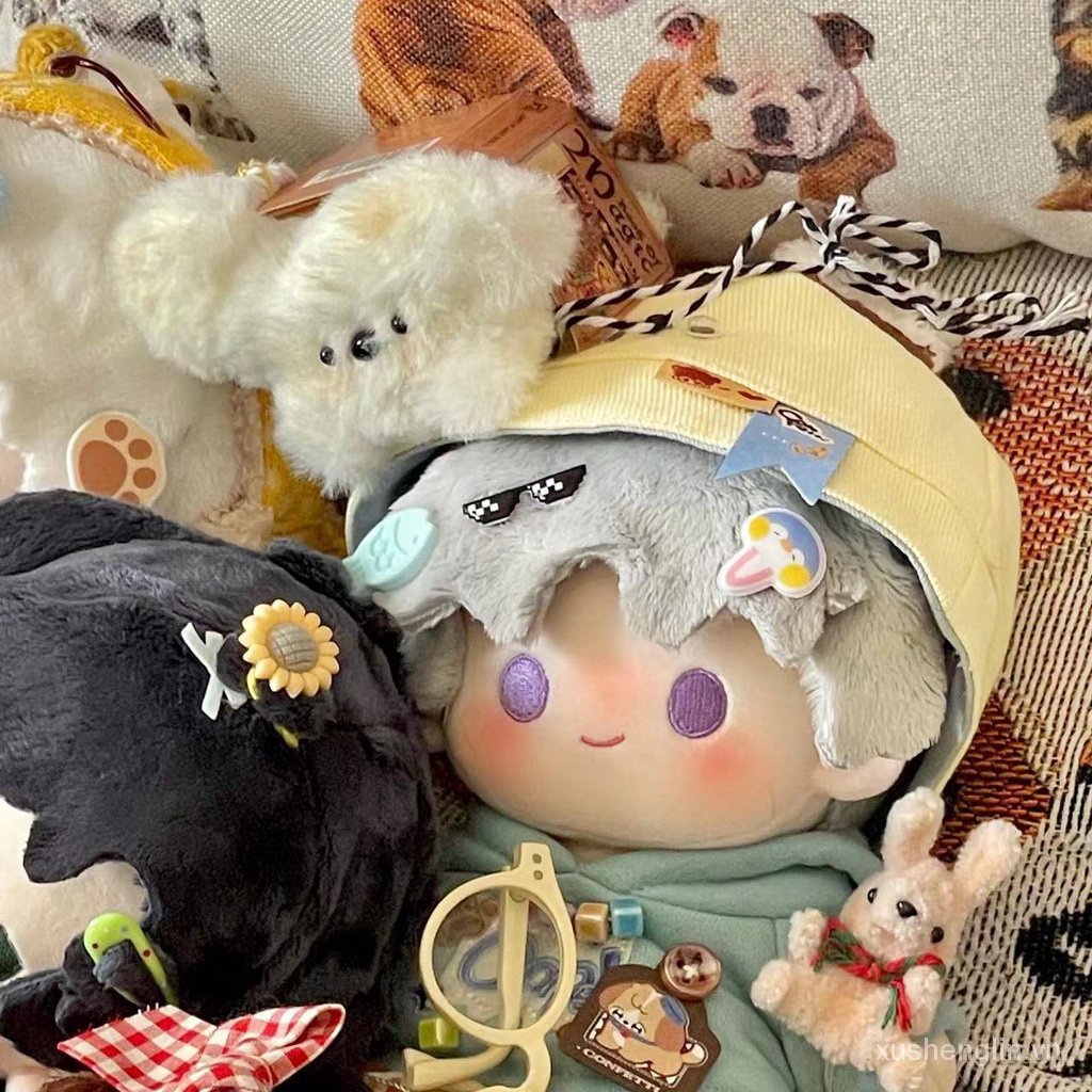 New check Doudou light and night love Charlie Su cotton doll 20cm anime surrounding cute plush doll change