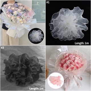 Cuộn Dây Ruy Băng Hoa Hướng Dương Gợn Sóng Dùng Trang Trí Bó Hoa diy Quà Tặng Sinh Nhật / Valentine