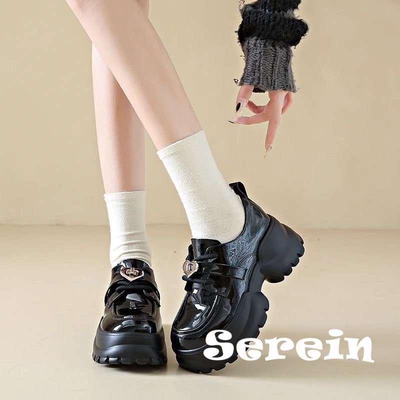 Serein  giày búp bê Mary Jane Lolita Đế da mềm đế êm thời trang Bền chặt Trẻ trung Tự tin Tiện dụng Điểm nhấn FLF23B0SA5 47Z231122