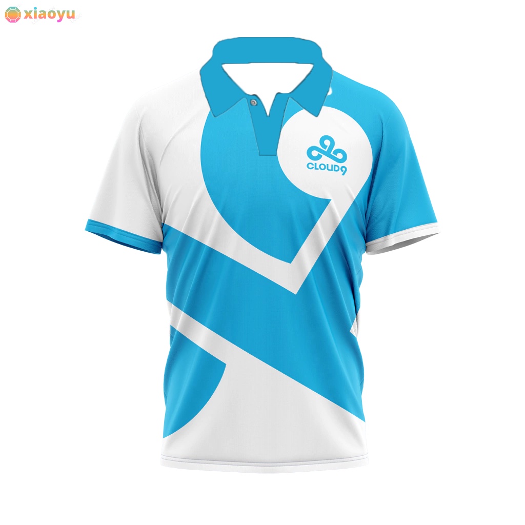 Áo Thun Đồng Phục Bóng Đá Đội north american cloud 9 c9 esports csgo Tay Ngắn Cổ Chữ v