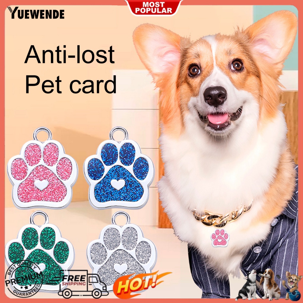 Thẻ id Đeo Cổ Cún Cưng Hình Dấu Chân Đáng Yêu ye.b