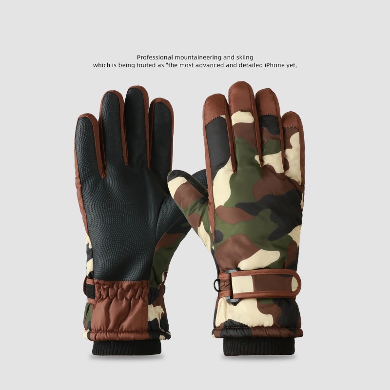 YOUYOU Găng Tay cotton Nhung Chống Gió Giữ Ấm Có Thể Chạm Màn Hình Cảm Ứng Dành Cho Nam Đi Xe Đạp Điện