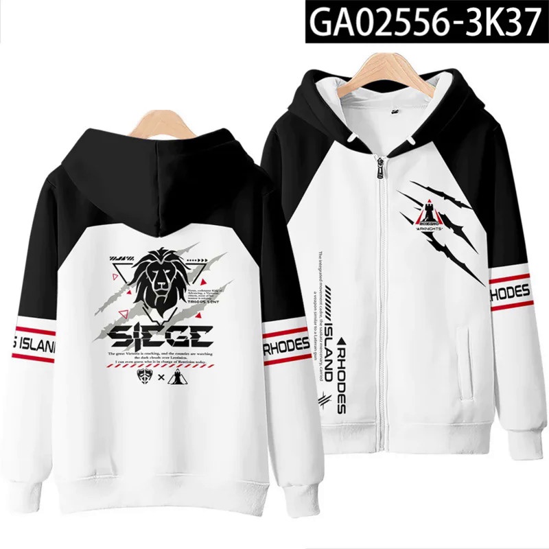 Áo Khoác hoodie Có Khóa Kéo In Hình game arknights 3d Thời Trang Đường Phố Cho Nam Và Nữ