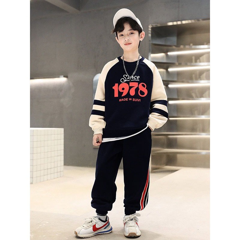 Mẫu mới set bộ quần áo thu đông bé trai 18-55kg từ 5-15 tuổi. Đồ bộ bé trai, set đồ bé gái, bộ thu đông trẻ em mẫu 1978