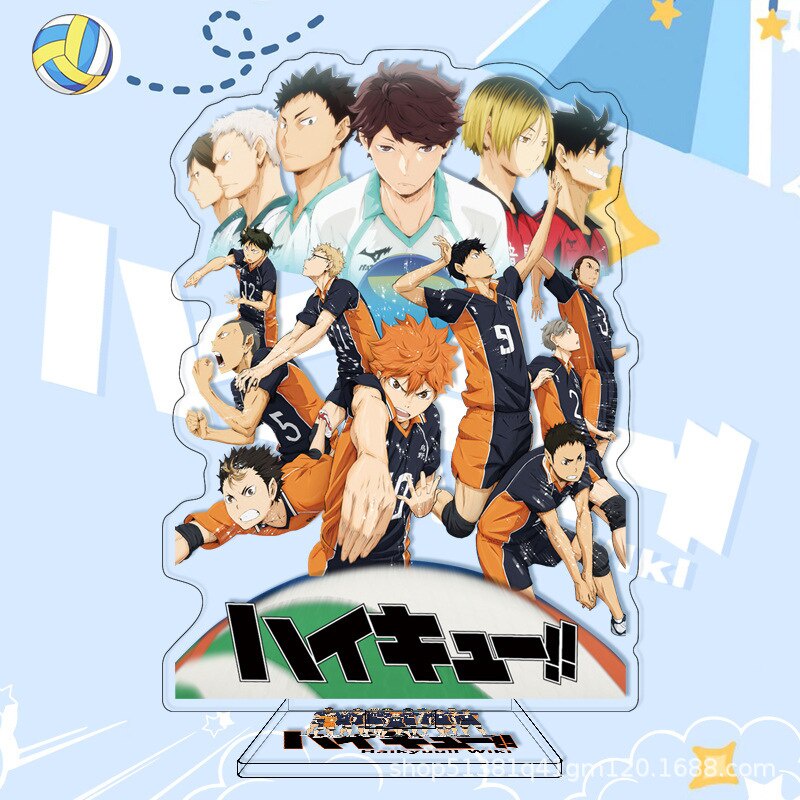 Mô hình Standee Anime Haikyuu!! Volleyball Boys Hinata Shoyo Kageyama Tobio in hình nhân vật 2 mặt rõ nét decor để bàn