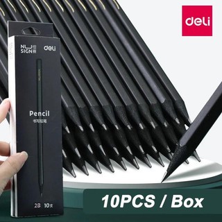 Deli hộp 10 bút chì gỗ đen ns722-2b