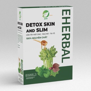Chính hãng - bột cần tây mật ong rau má tía tô eherbal detox skin & slim