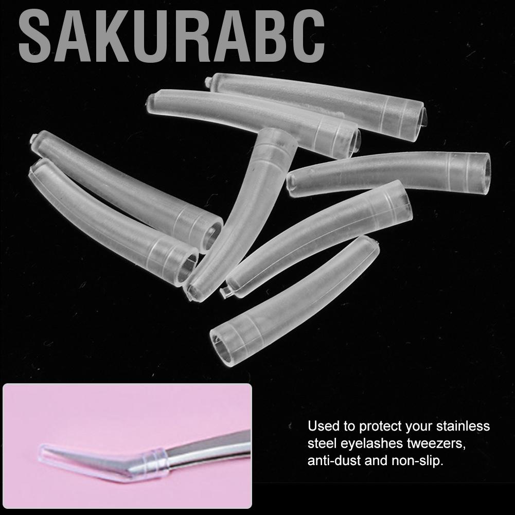 Sakurabc Transparent Plastic Elbow Tweezers Protective Cover Anti Dust Non Slip ZMN