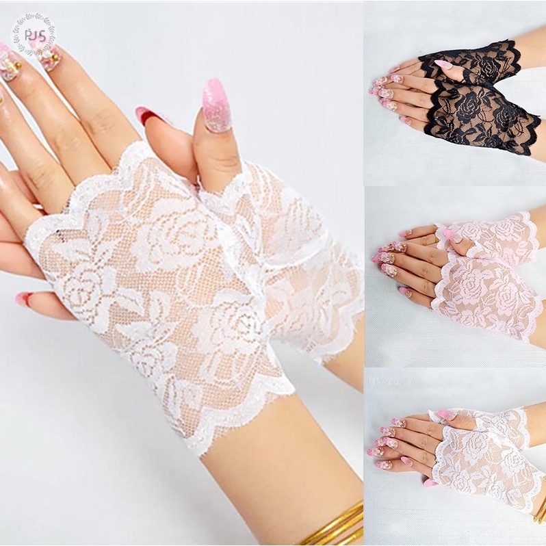 Găng Tay Ren Hở Ngón Đáng Yêu Cho Nữ