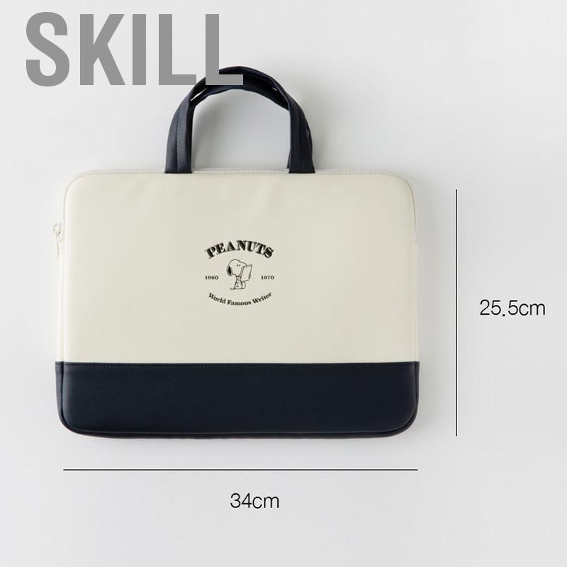 Skill Laptop Bag Cute Alphabet Patterns Waterproof Shock Resistant PU Leather Tablet with Handle