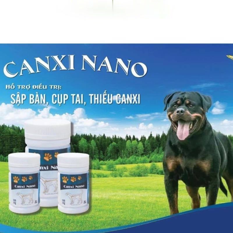 Canxi nano chó mèo cho chó bầu phục hồi bị hạ bàn tai cụp (150viên/lọ)