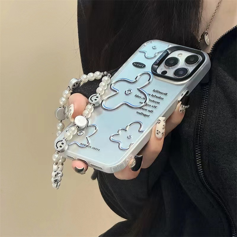 Ốp Điện Thoại Mềm Họa Tiết Hoa Màu Bạc 15promx 15pro 15 Cho iphone13pro 12promax 14pro 14 14promax 13promax 7 / 8plus xr xsmax