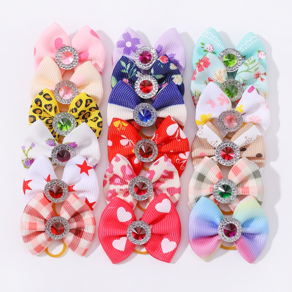 Set 10 Dây Cột Tóc Nơ Mini Dễ Thương Cho Bé Gái