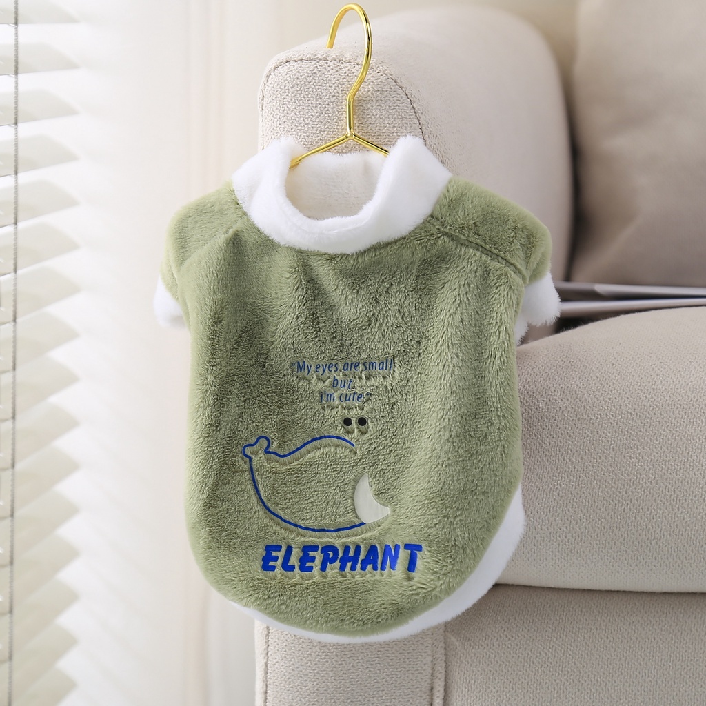Áo hoodie Vải Bông Ấm Áp Họa Tiết Mặt Động Vật Dễ Thương Thời Trang Thu Đông Cho Thú Cưng