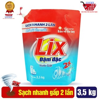 Nước giặt Lix đậm đặc 3.5Kg/Túi Hương Hoa, Khử mùi ẩm mốc