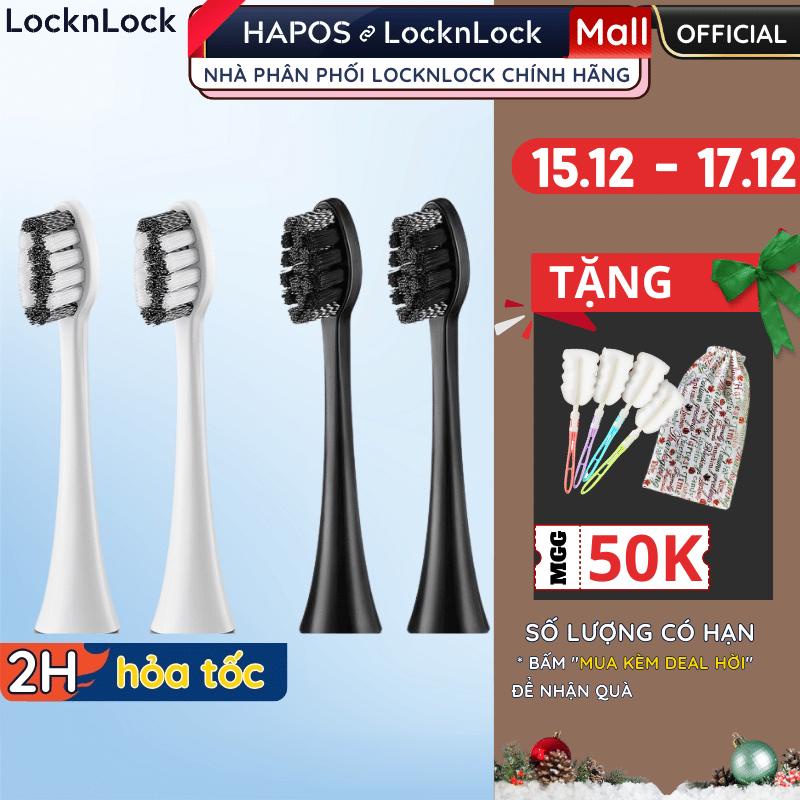 Bộ 4 đầu thay thế cho bàn chải điện LocknLock ENR346 - Mã ENR546 2 màu Đen, Trắng - DEAL SỐC 0Đ - HAPOS OFFICIAL