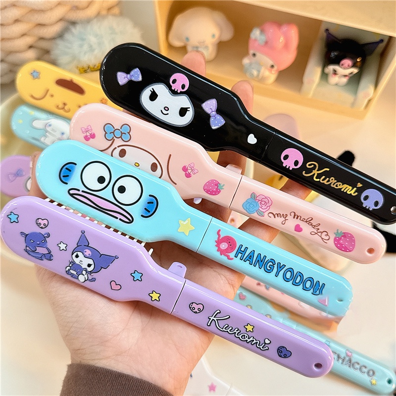 Sanrio Lược Gấp Gọn Bằng Nhựa Họa Tiết Hoạt Hình melody Xinh Xắn