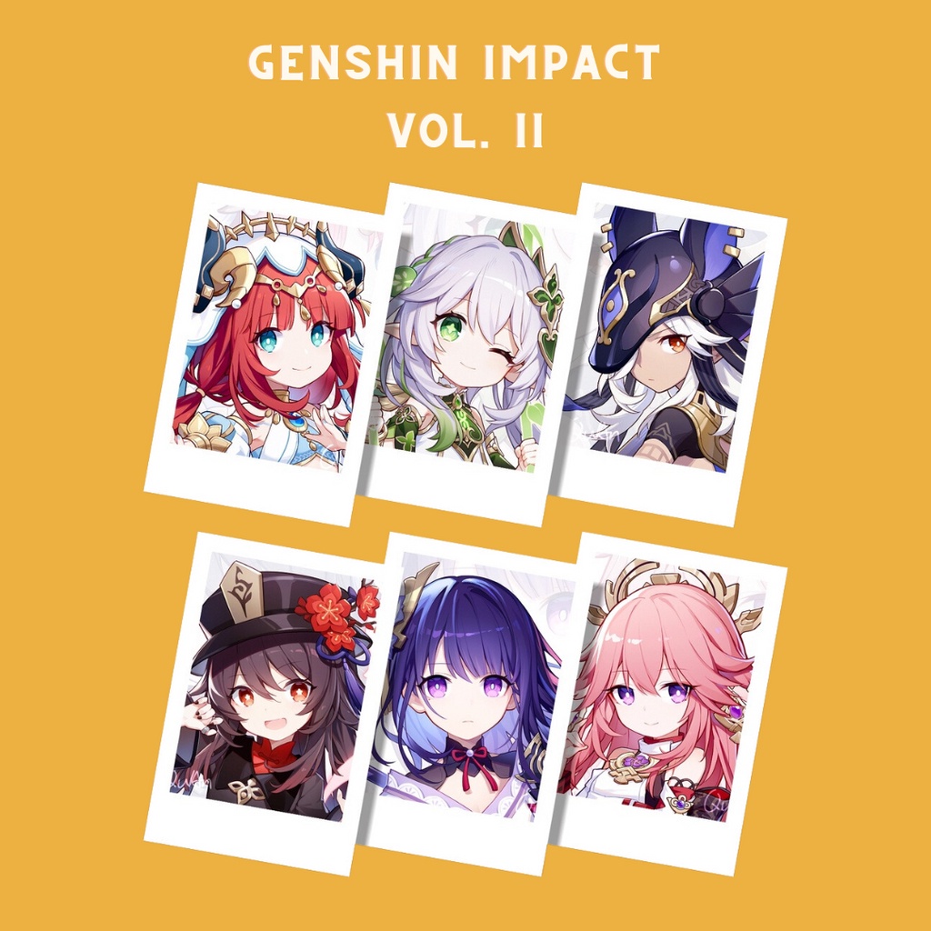 Card Polaroid Game Genshin Impact Vol. II - Cán Màng Nhám Chống Xước 2 Mặt