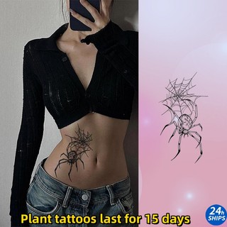 Đen Hình Xăm Dán Tạm Thời Chống Nước Hình Cô Gái Nhện Quyến Rũ Trong Vòng 15 Ngày