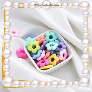 5-10 hạt nhựa hoa xỏ lỗ màu ngẫu nhiên dùng để làm phụ kiện handmade