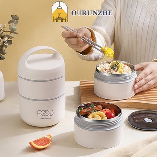 Hộp cơm trưa bằng thép không gỉ OURUNZHE Xô di động và di động