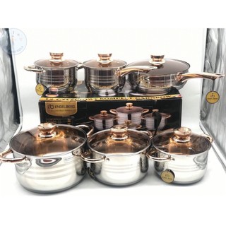 BỘ NỒI 6 MÓN 12 CHI TIẾT ENGELBERG CÔNG NGHỆ ĐỨC SIÊU SANG BH 12 THÁNG