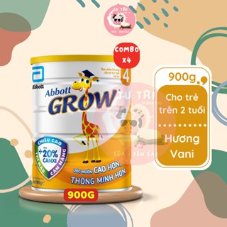 Combo 4 lon sữa Abbott Grow 2+ (G-Power) lon 900g dành cho trẻ từ 2 tuổi trở lên.