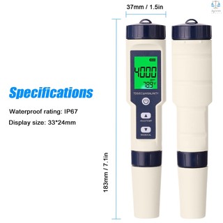 Máy Đo Độ PH EC TDS 5 Trong 1 Đa Năng