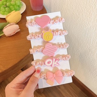Set 5 chun buộc tóc gắn charm dễ thương