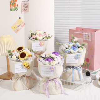 Bó hoa Len Handmade - Quà tặng cao cấp - Tặng kèm túi thiệp đèn cao cấp, quà tặng các kịp lễ, sinh nhật. Hoa len cao cấp