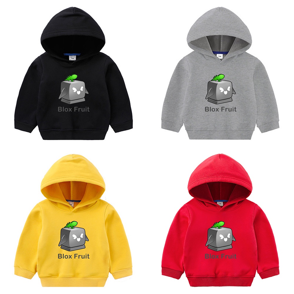 Mingyuan Rocket Fruit Blox Fruit Áo Hoodie trẻ em Đơn giản Hoạt hình giản dị Áo khoác bé trai và bé gái hàng đầu