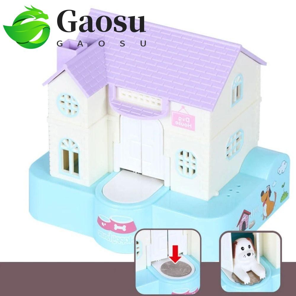 Hộp tiết kiệm nhà chó GAOSU, Đèn nuốt tự động Hiệu ứng âm nhạc Ngân hàng heo đất điện tử, Hộp lưu tr