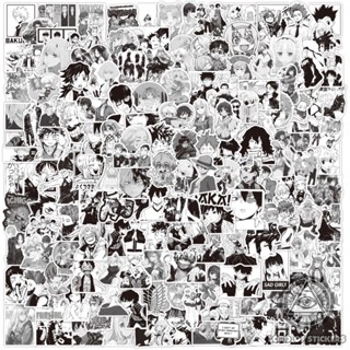 Set 200 Sticker Anime Manga Hình Nhân Vật Truyện Tranh Đen Trắng, Hình Dán Trang Trí Mũ Bảo Hiểm, Laptop, Xe, Vali, Sổ