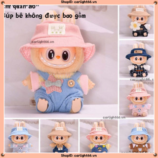 【Chỉ có quần áo Áo len đầy màu sắc + quần yếm + mũ hồng, cho labubu v2