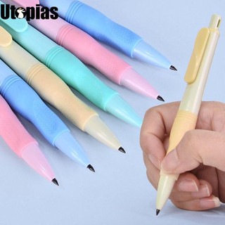 [Utopias] Bút chì tự động, Bút chì cơ chỉnh sửa tư thế cầm chì 2B, bút chì chuyên nghiệp 2.0mm đi kèm với máy mài Bút chì đẩy lùi học sinh