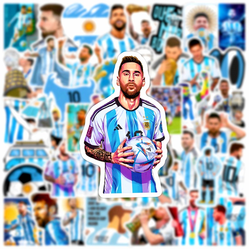 Z & m❀ Miếng Dán Ghi Nhớ Tiện Lợi ❀ Bộ 50 Hình Dán Bóng Đá Chống Thấm Nước Độc Đáo