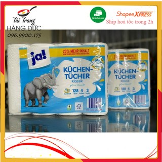 Giấy nhà bếp đa năng ja 4 cuộn giấy 3 lớp - hàng nội địa đức